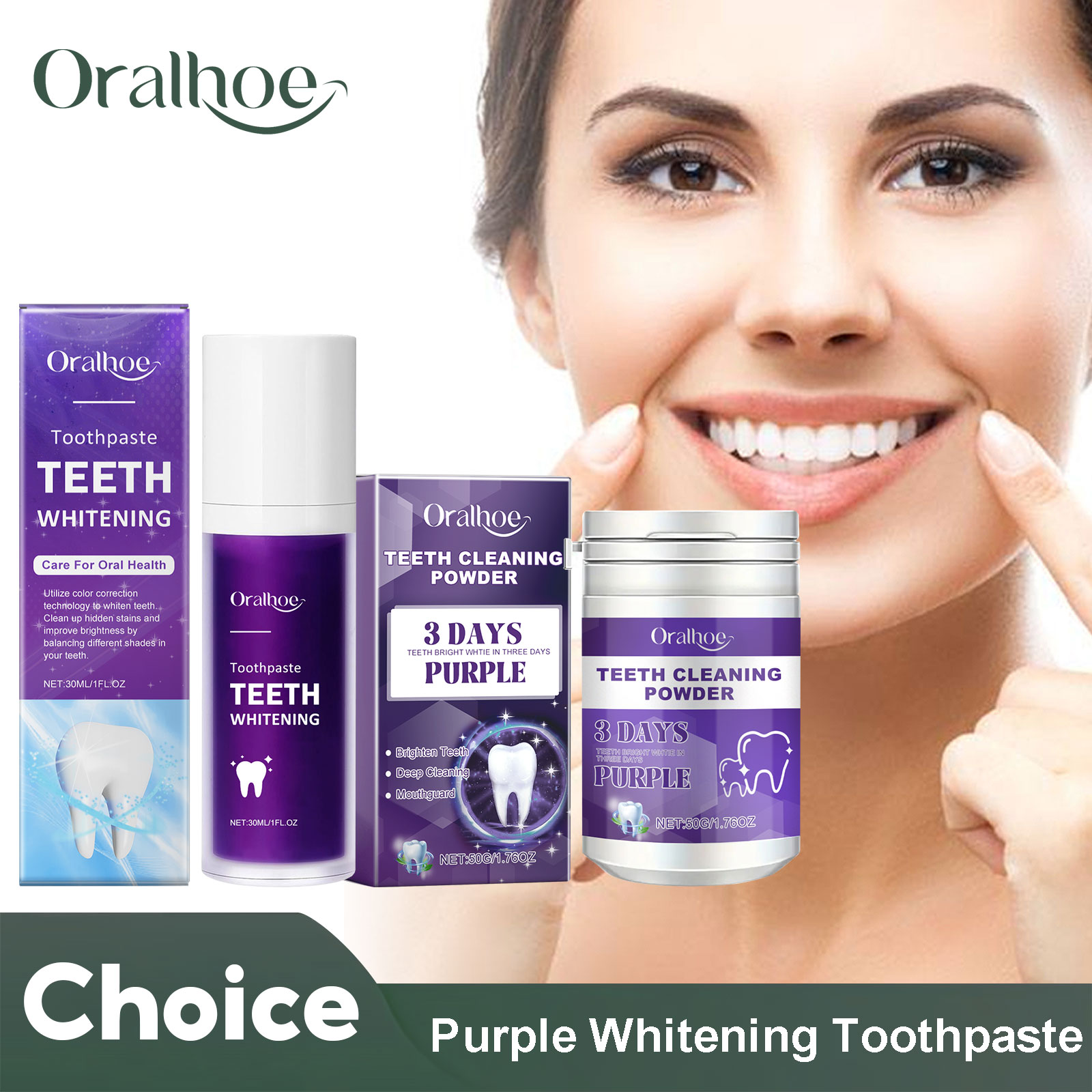 Teeth Paint Whitening - Fioletowy korektor wybielająca pasta do zębów