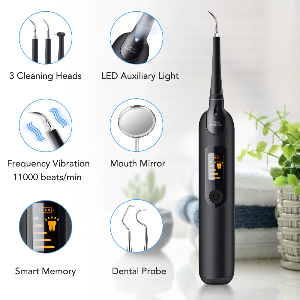 Teeth Whitening Toothbrush - Elektryczny skaler dentystyczny Zestaw szczoteczek do