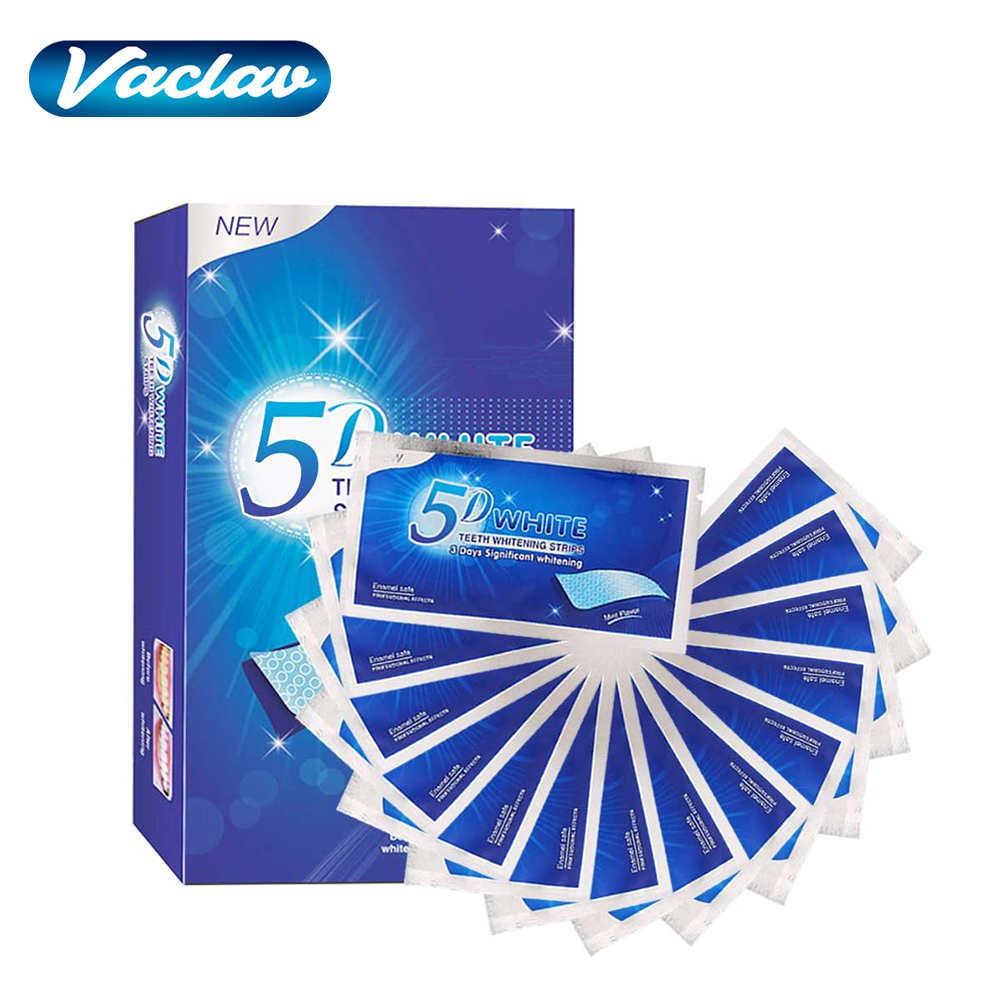 Teeth Whitening Led Kit - Paski do wybielania zębów 5D, żel